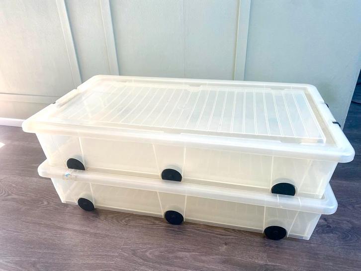 2 Keter Opbergbakken op Wielen, Doe-het-zelf en Verbouw, Kratten en Dozen, Gebruikt, Ophalen