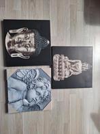Canvas schilderij 3 verschillende, Minder dan 50 cm, Ophalen of Verzenden, Zo goed als nieuw, Schilderij