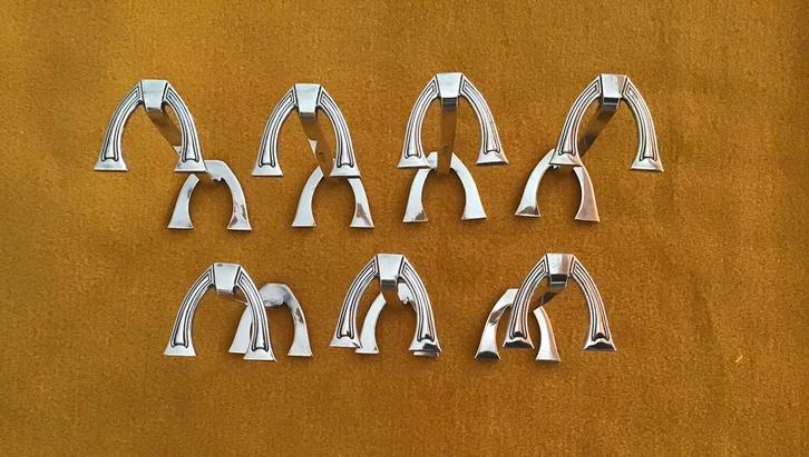 7x verzilverde messenleggers Gero 456 (lijkt op Gero 245), Antiek en Kunst, Antiek | Bestek, Ophalen of Verzenden