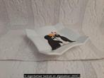 Porselein amuse schaaltje met verliefde pinguïns 8x8x1.5cm, Verzamelen, Dierenverzamelingen, Ophalen of Verzenden, Zo goed als nieuw