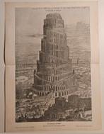Houtgravure De Toren van Babel reproductie, Ophalen of Verzenden