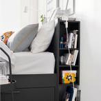 Brimnes (ikea) hoofdeind 140 cm zwart, Huis en Inrichting, Slaapkamer | Bedden, Ophalen, Zwart, Tweepersoons, 140 cm