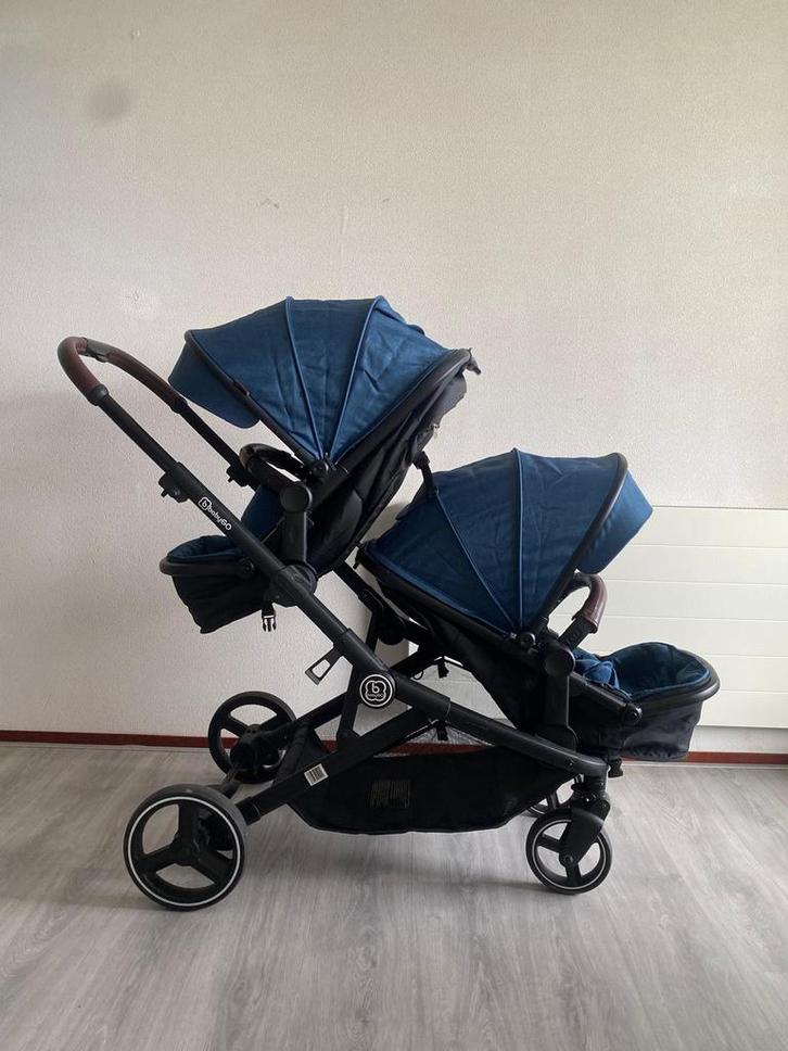 Barely used Babygo Twinner Blue Duowagen - perfect condition, Kinderen en Baby's, Kinderwagens en Combinaties, Zo goed als nieuw