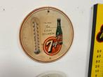 Vintage 7up Reclamebord met Thermometer, Reclamebord, Gebruikt, ., Ophalen of Verzenden