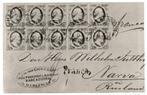 Nederland 1852 5ct. Grootst bekende blokstuk ansicht uit '69, Postzegels en Munten, Brieven en Enveloppen | Nederland, Briefkaart
