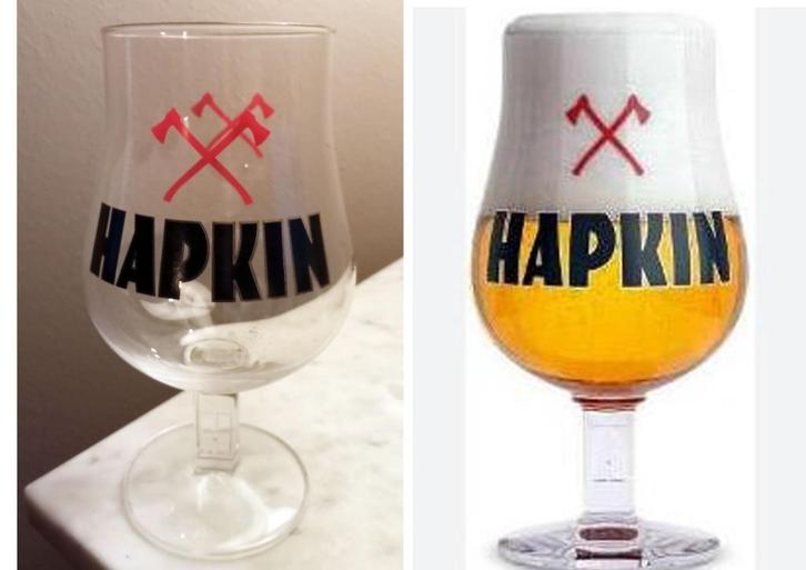 6 Nieuwe Hapkin Bierglazen 0,33 L., Verzamelen, Biermerken, Nieuw, Glas of Glazen, Overige merken, Ophalen of Verzenden