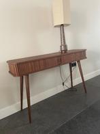 Zuiver walnoot sidetable consoletafel 120x35, Ophalen, 100 tot 150 cm, Zo goed als nieuw, 25 tot 50 cm