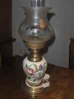 Schemerlamp lijkend op een antieke olielamp, Huis en Inrichting, Lampen | Tafellampen, Gebruikt, Ophalen of Verzenden, Glas, 50 tot 75 cm
