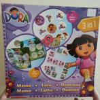 Dora 3 in 1  spelletjes , domino, lotto , memo, Gebruikt, Ophalen of Verzenden