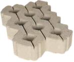 Grastegel 41x61x12cm beton, vlak of met reliëf, 1 rechte zij