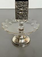 Oude Zilveren met glas luciferhouder Nachtwacht, Antiek en Kunst, Antiek | Goud en Zilver, Ophalen of Verzenden, Zilver