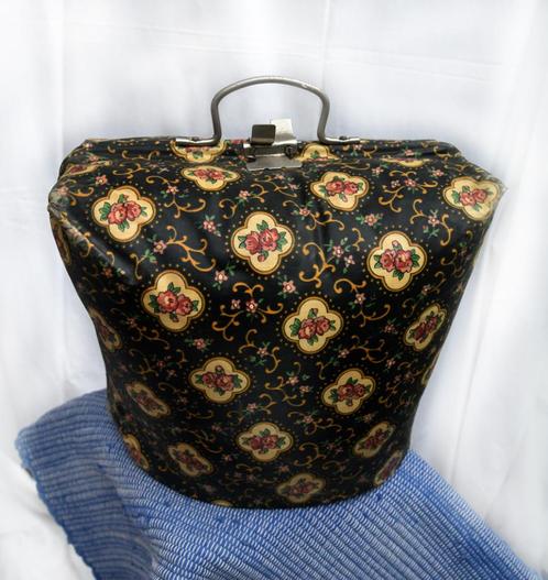 Antieke vintage retro theemuts, zwart met andere kleuren, Verzamelen, Retro, Huis en Inrichting, Ophalen of Verzenden