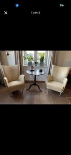 Leren stoelen, Antiek en Kunst, Antiek | Meubels | Stoelen en Banken, Ophalen