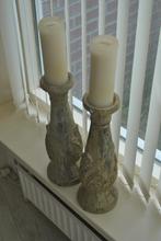 Kandelaren, 2 stuks, 42 cm hoog, brocante, Ophalen of Verzenden