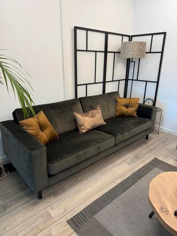 3-zits bankstel groen velours beschikbaar voor biedingen