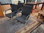 Ahrend buisframe sledestoel stoelen 4x Izgst. Zie omschr,, Ophalen, Zwart, Zo goed als nieuw, Vier