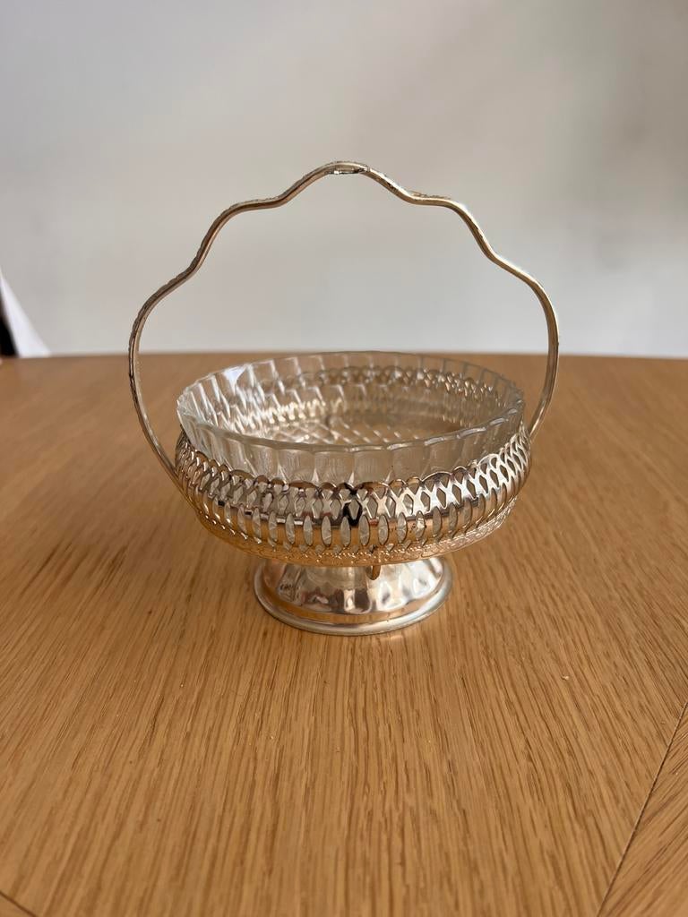 Vintage engels glazen suikerpotje / jam schaaltje, Antiek en Kunst, Ophalen of Verzenden