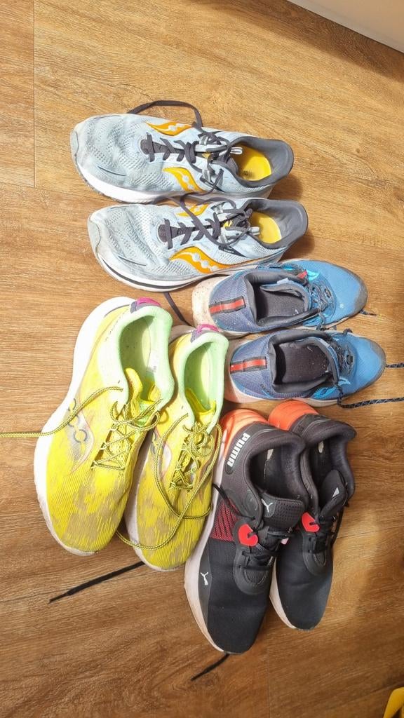Veel gebruikte Sportschoenen saucony, puma 46.5, Ophalen, Gebruikt, Hardloopschoenen, Overige merken
