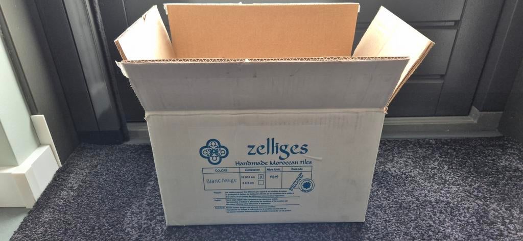 Marokkaanse Zelliges sneeuwwit 10x10 cm restpartij (40 st), Doe-het-zelf en Verbouw, Tegels, Ophalen, Overige materialen, Wandtegels