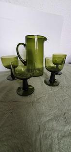 Karaf + glazen - groen, Ophalen, Glas of Glazen, Nieuw, Glas