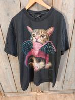 Rock C. Piano T-shirt met kattenprint - Maat L, Rock C. Piano, Zwart, Maat 42/44 (L), Ophalen of Verzenden