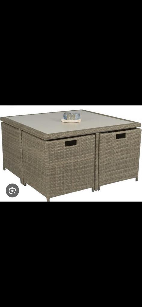 Mooie tuinset, Tuin en Terras, Tuinsets en Loungesets, Ophalen, Kunststof, Gebruikt, 8 zitplaatsen