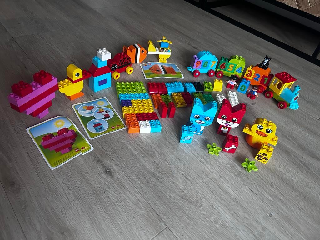Grote Duplo set met trein, dieren en diverse blokken, Ophalen, Inclusief minifiguren, Overige thema's, Zo goed als nieuw