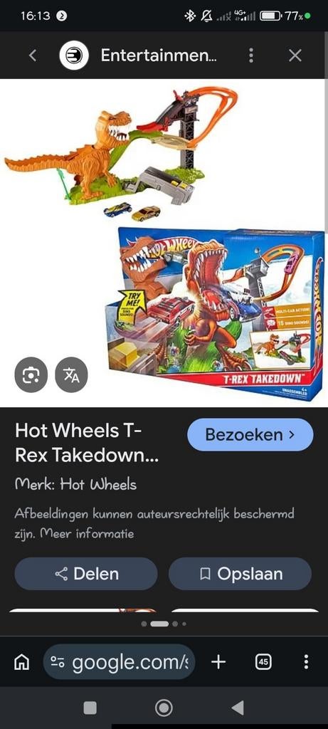 Hot Wheels T-Rex Takedown speelset, Ophalen of Verzenden, Gebruikt