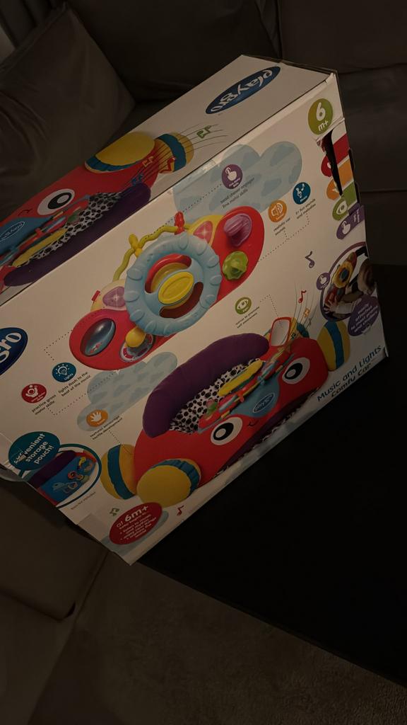 Playgro Muziek en Licht Comfy Auto Zitkussen, Kinderen en Baby's, Speelgoed | Babyspeelgoed, Ophalen of Verzenden, Nieuw, Auto