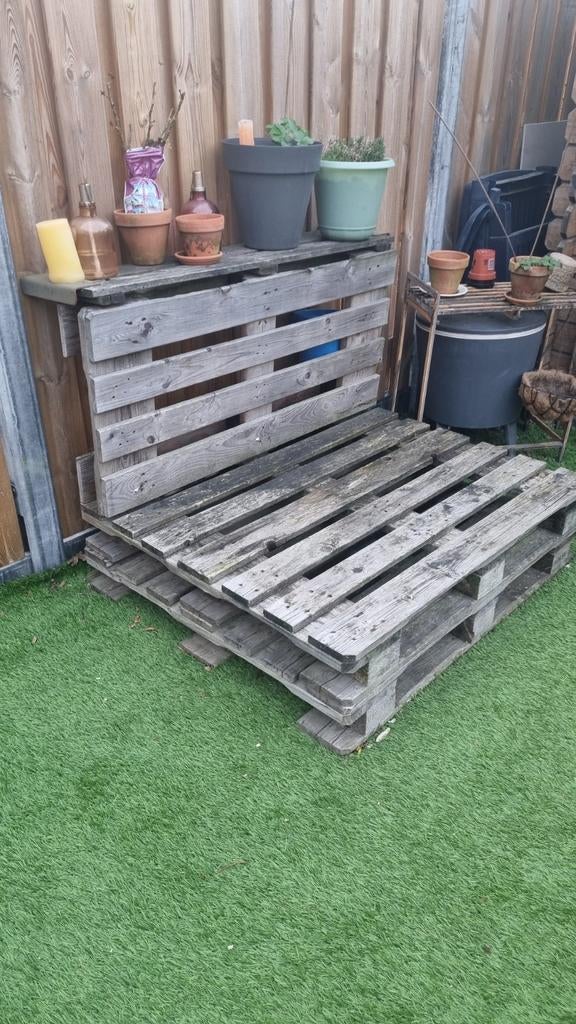 Pallets bank, Tuin en Terras, Ophalen, Gebruikt, Hout
