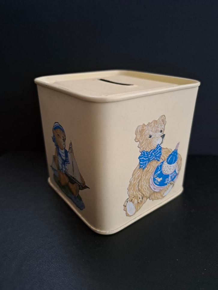 Vintage spaarpot beren, Verzamelen, Spaarpotten, Gebruikt, Dier, Metaal of Blik, Ophalen of Verzenden