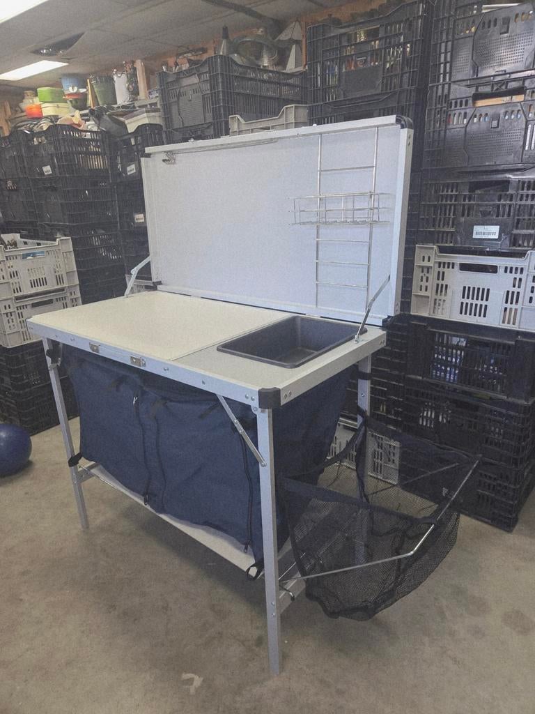 Camping Keuken Opvouwbaar met Spoelbak en Opbergruimte, Ophalen of Verzenden, Zo goed als nieuw