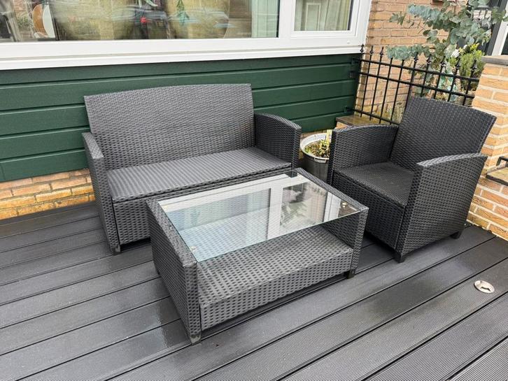 Tuinset loungeset, Tuin en Terras, Tuinsets en Loungesets, Zo goed als nieuw, 3 zitplaatsen, Bank, Bijzettafel, Stoel, Ophalen