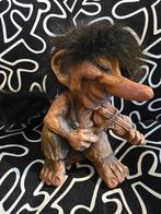 Vintage Noorse Trol met Viool - Handgemaakt in Noorwegen, Ophalen of Verzenden, Gebruikt