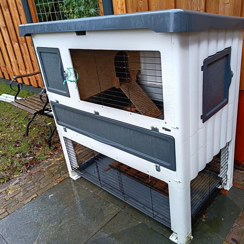 Konijnenhok ferplast, met hooi en zaagsel ed., Ophalen, 110 cm of meer, 90 cm of meer, Konijn