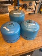3x Lege Campingaz Gasflessen 2 x 904 en 1x 907 met doppen, Ophalen, Gebruikt