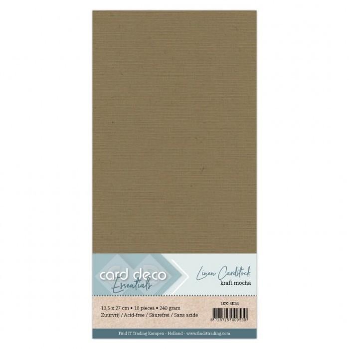Card Deco linnenkarton vierkant 44 mocha 10 vellen 240 grams, Overige merken, Papier of Karton, ., Nieuw
