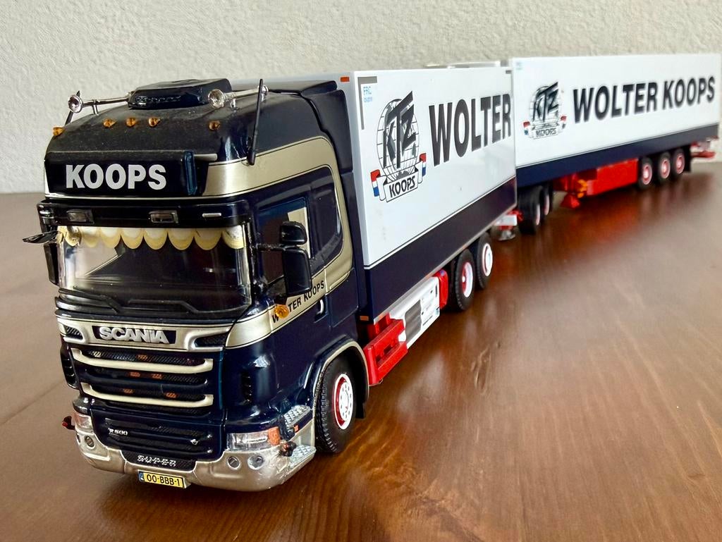 Tekno Wolter Koops LZV Scania R500, V8, Ophalen of Verzenden, Zo goed als nieuw, Bus of Vrachtwagen, Tekno