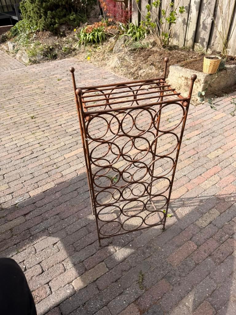 Vintage wijnrek, Huis en Inrichting, Woonaccessoires | Wijnrekken, Ophalen, Gebruikt, Metaal, 50 tot 75 cm
