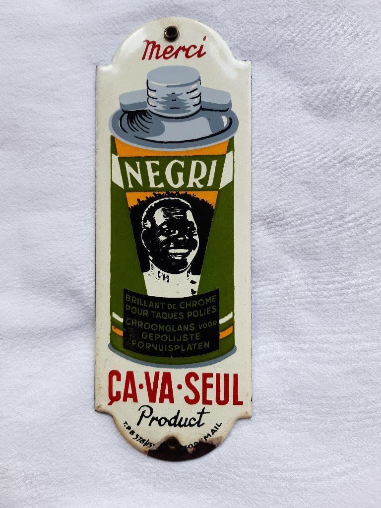 emaille bord bordje deurpostje negri ca va seul, Ophalen of Verzenden