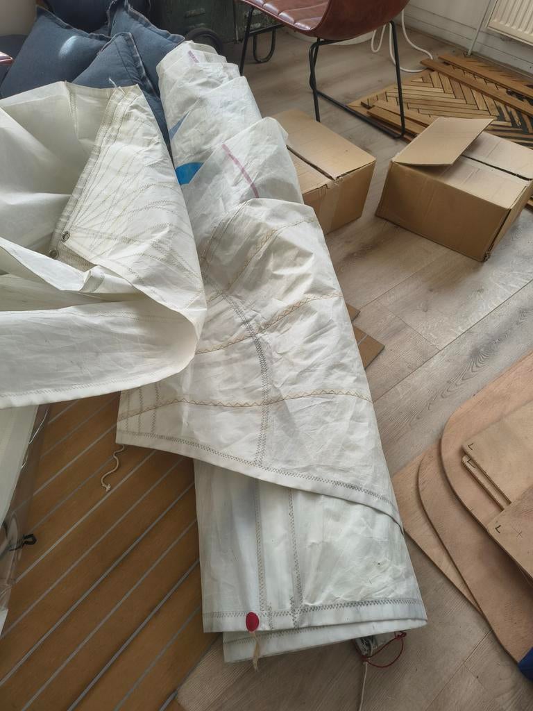 16m2 ex wedstrijdset - Grootzeil en fok, Ophalen of Verzenden, Gebruikt