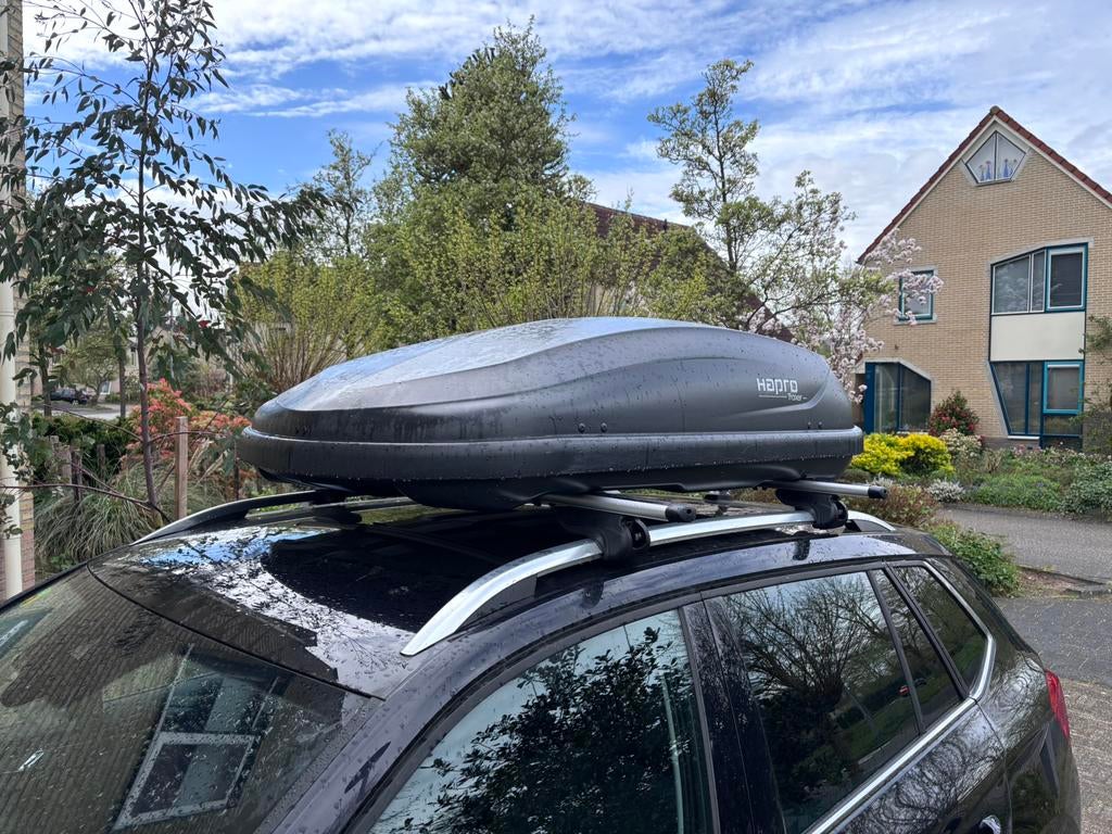 Te huur: Hapro Traxer 4.6 dakkoffer + dakdragers | €40,-, Ophalen, Zo goed als nieuw