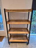 Industrieel rek met 4 planken en wielen, Huis en Inrichting, Ophalen, Gebruikt