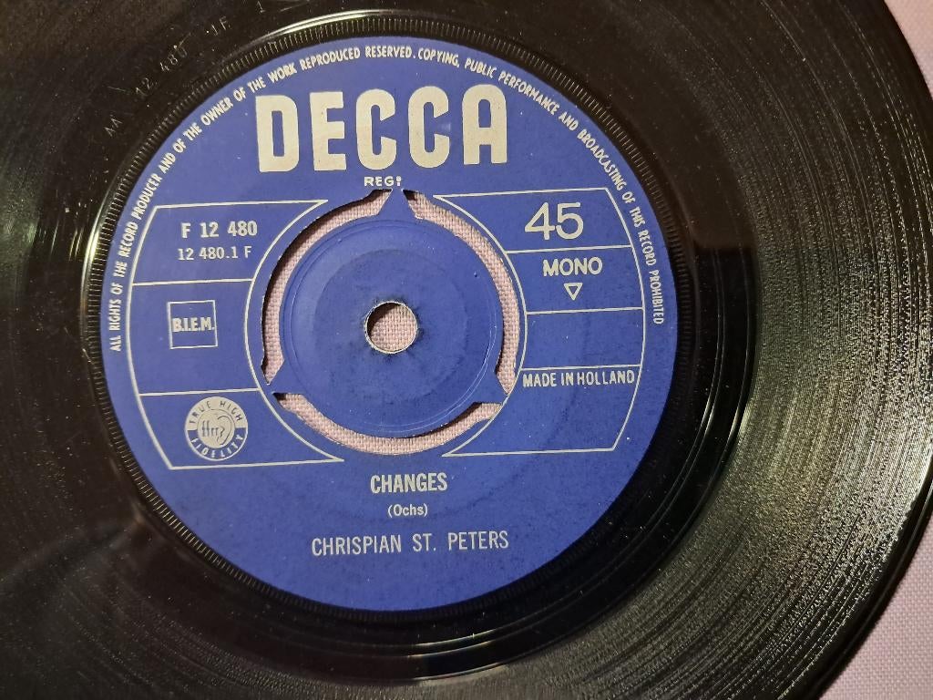 45t. 60's pop. crispian st. peters. changes. ex, Gebruikt, 7 inch, Single, Ophalen of Verzenden