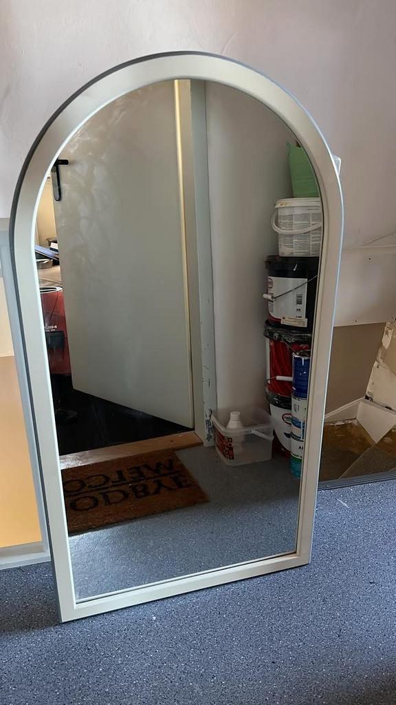 Spiegel houten lijst, Huis en Inrichting, Woonaccessoires | Spiegels, Ophalen, Zo goed als nieuw, Rechthoekig