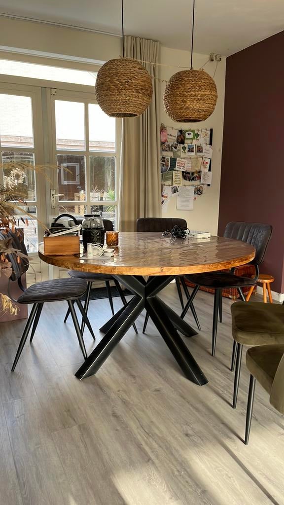 Zo goed als nieuwe mango houten eettafel voor 6 personen, Huis en Inrichting, Tafels | Eettafels, Ophalen, 100 tot 150 cm, 200 cm of meer
