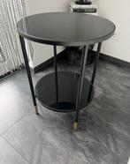 IKEA ÄSPERÖD bijzettafel, zwart glas, 45 cm, Huis en Inrichting, Tafels | Bijzettafels, Ophalen, Minder dan 55 cm, Gebruikt, Rond