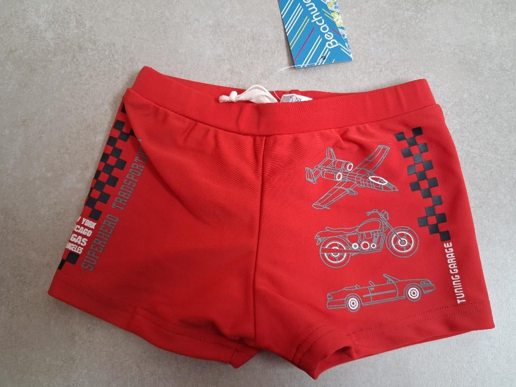 Nieuw! Stoere rode zwembroek Beachwear maat 128, Kinderen en Baby's, Kinderkleding | Maat 128, Beachwear, Ophalen of Verzenden