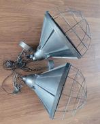 Set (2x) Grote Industriële Hanglampen Ø 50cm – Stoer & Robuu, Ophalen, Zo goed als nieuw, Metaal