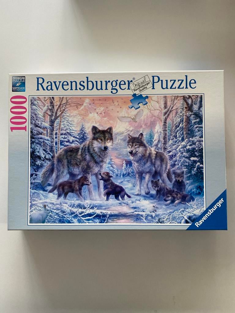 Ravensburger puzzel 1000 stukjes Arctische wolven, Verzenden, 500 t/m 1500 stukjes, Zo goed als nieuw